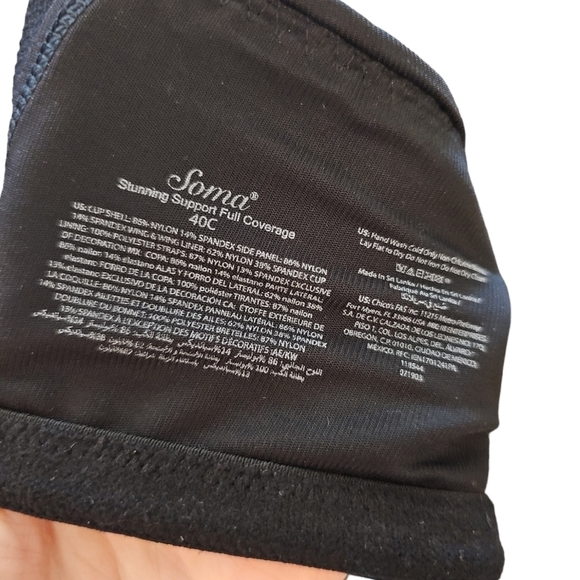 SOMA Stunning Support Full coverage black lace underwire bra sz 40 C bundle - Picture 3 of 3